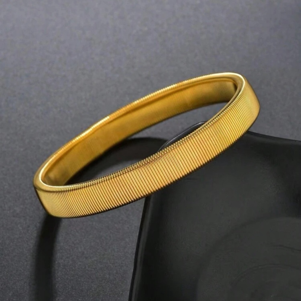 Men Stainless Steel Punk Style Elastic Metal Armband Bracelet - Picture 16 of 16